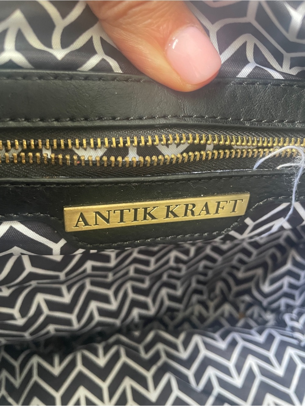 Antik Kraft Black Tote with Gold Accent